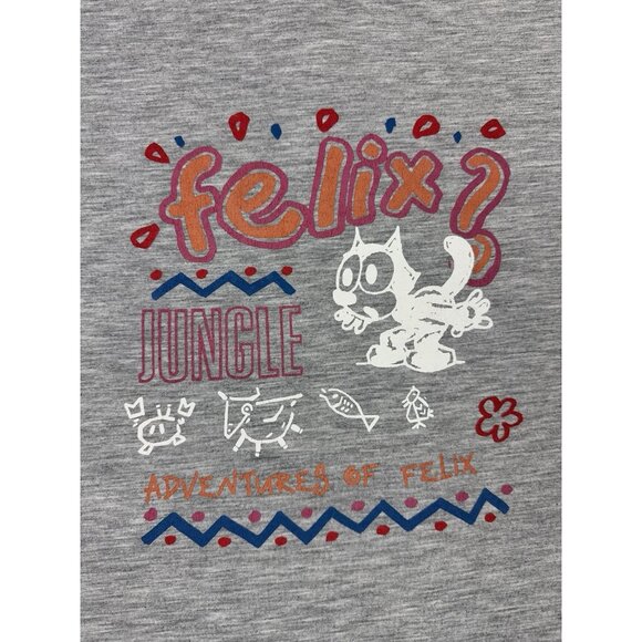 Vintage 1991 Felix The Cat Comics Cartoon Drawing Movie Promo Grey Shirt Rare T - Picture 3 of 6